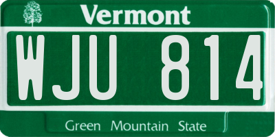 VT license plate WJU814