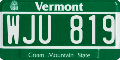VT license plate WJU819