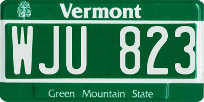 VT license plate WJU823