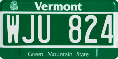 VT license plate WJU824