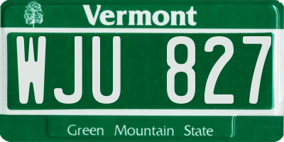 VT license plate WJU827