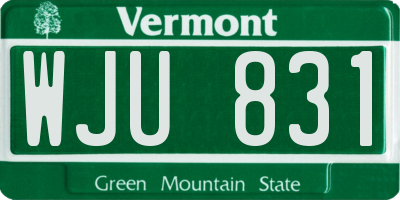 VT license plate WJU831