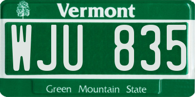 VT license plate WJU835