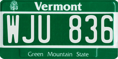 VT license plate WJU836