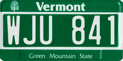 VT license plate WJU841