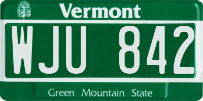 VT license plate WJU842