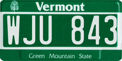 VT license plate WJU843