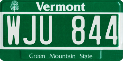 VT license plate WJU844