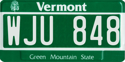 VT license plate WJU848