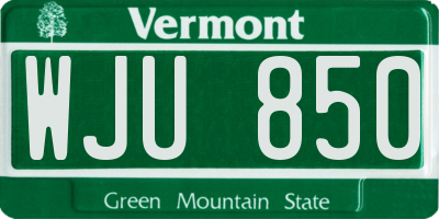 VT license plate WJU850