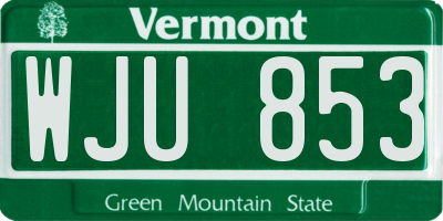 VT license plate WJU853
