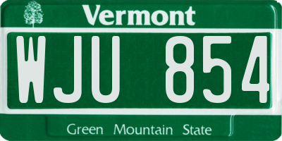 VT license plate WJU854