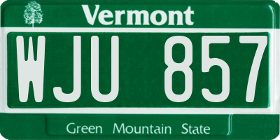 VT license plate WJU857
