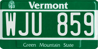 VT license plate WJU859
