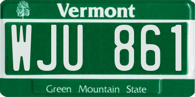 VT license plate WJU861