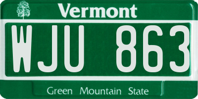 VT license plate WJU863