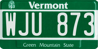 VT license plate WJU873