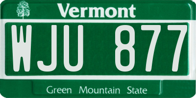 VT license plate WJU877
