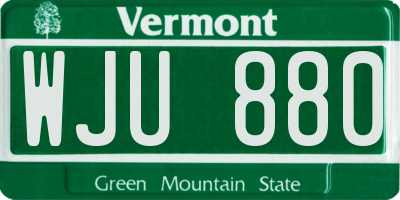 VT license plate WJU880