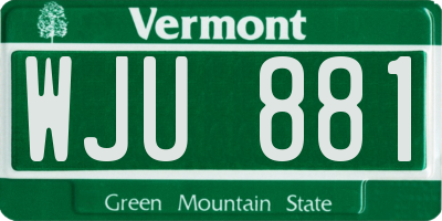 VT license plate WJU881