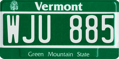 VT license plate WJU885