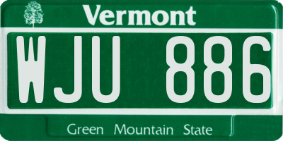 VT license plate WJU886