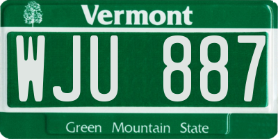 VT license plate WJU887