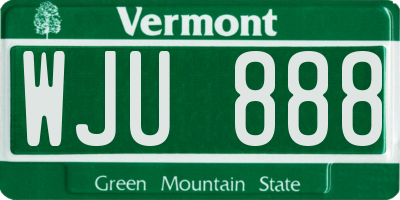 VT license plate WJU888
