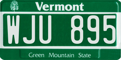 VT license plate WJU895