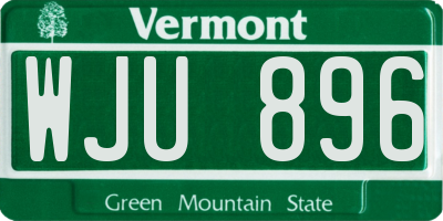 VT license plate WJU896