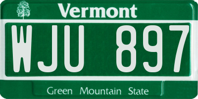 VT license plate WJU897
