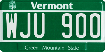 VT license plate WJU900
