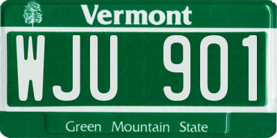 VT license plate WJU901