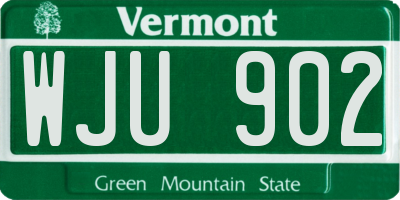 VT license plate WJU902