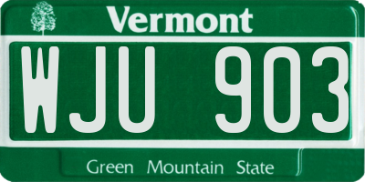 VT license plate WJU903