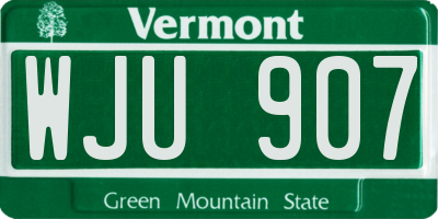 VT license plate WJU907