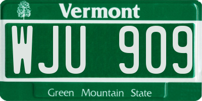 VT license plate WJU909
