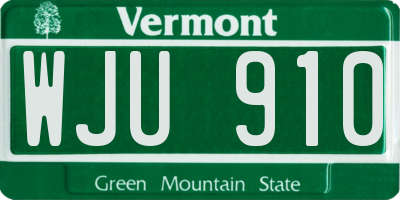 VT license plate WJU910