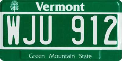 VT license plate WJU912
