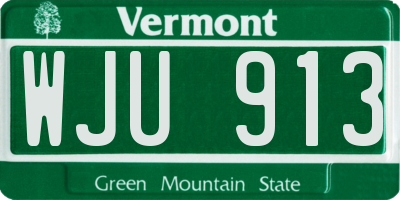 VT license plate WJU913