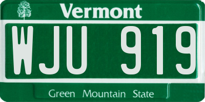 VT license plate WJU919