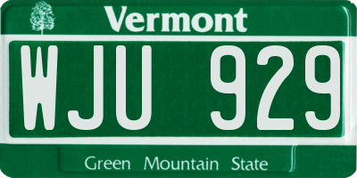 VT license plate WJU929