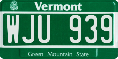 VT license plate WJU939