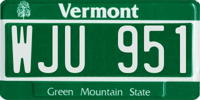 VT license plate WJU951