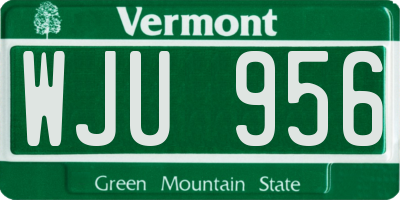 VT license plate WJU956