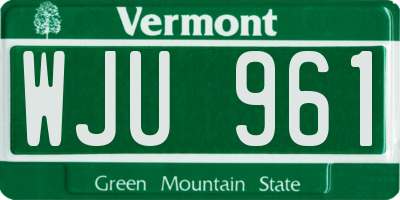 VT license plate WJU961