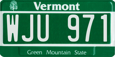 VT license plate WJU971
