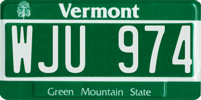 VT license plate WJU974