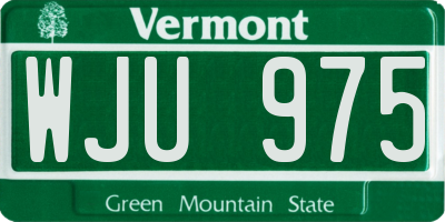 VT license plate WJU975