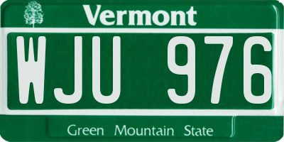 VT license plate WJU976